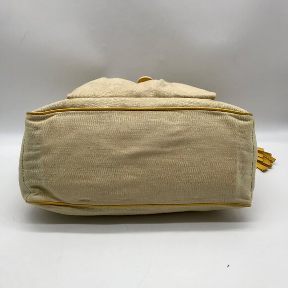 Celine Beige And Yellow Canvas Boogie Satchel Bag - Picture 5 of 10